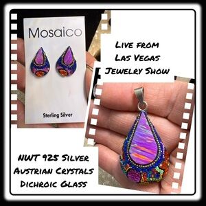 NWT Mosaico Austrian Crystal pendant necklace & earrings 💕💕 new line! 💕💕